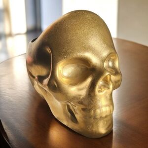 Gold and Black Decorative Skull Bowl